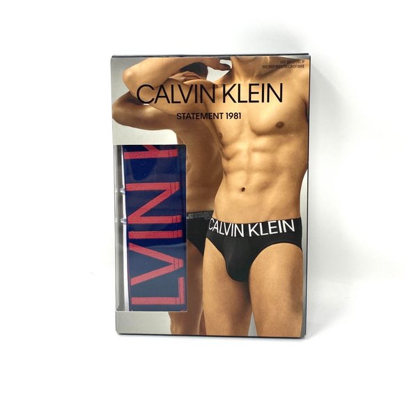 Calvin Klein 1 Pack Men Size Underwear NB1701412  Microfiber Hip Brief Blue Logo - Picture 4 of 6